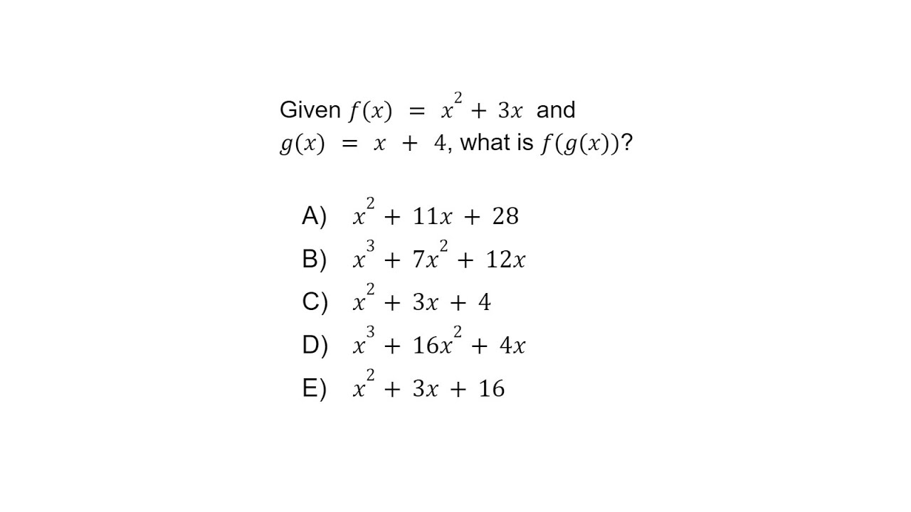 ACT Math Problem 70 (Advanced, 28+) - YouTube