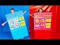 Hot vs Cold vending machine toys challenge Ali and Adriana