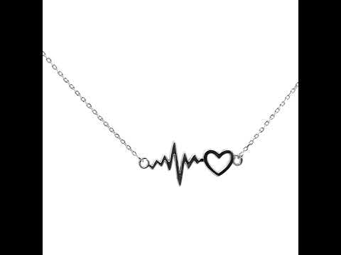 Sterling Silver Heartbeat Necklace