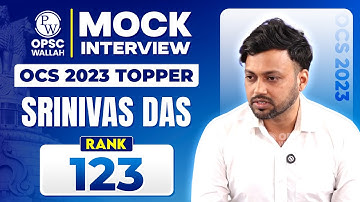 Topper Interview 🔥| Rank 123 | Srinivas Das | OPSC OCS Mock Interview | OPSC Wallah
