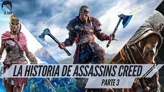 TODA La Historia de Assassin's Creed PARTE 3 (Origins, Odyssey y Valhalla)