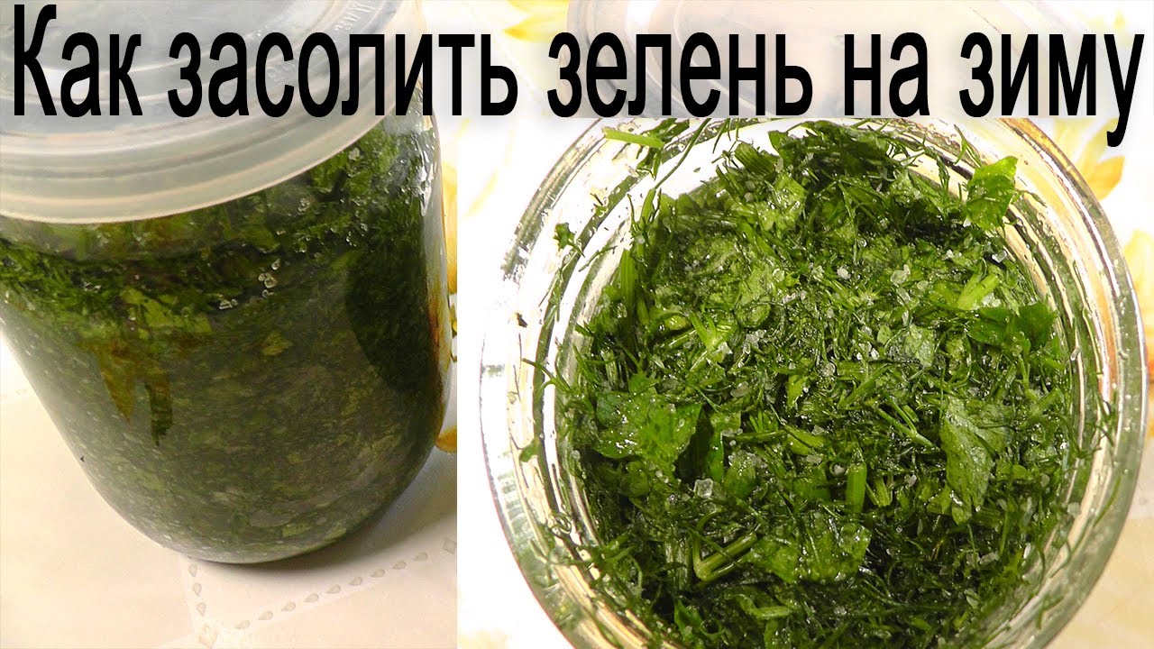 Заготовка зелени на зиму | КАК ПРОСТО ЗАСОЛИТЬ ЗЕЛЕНЬ