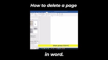 How to delete a page in word