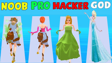NOOB vs PRO vs HACKER vs GOD in Princess Run 3D!