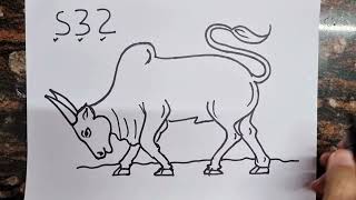turns into OX Drawing  // Bull drawing  // Cow Drawing  // Easy Drawing