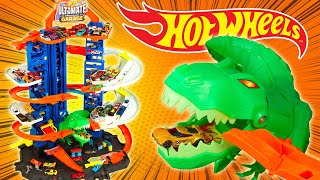 Hot Wheels Le Nouveau Ultimate Garage Géant avec un T-Rex de Noel 2020 Unboxing Français Méga Garage