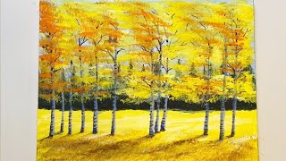 How to Paint Birch Trees / Easy Acrylic Painting for Beginners