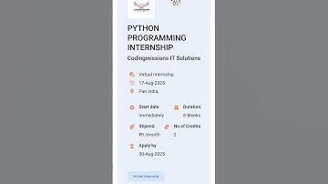 National Internship Portal | Python Programming Internship | 2025 | Link in Description #python