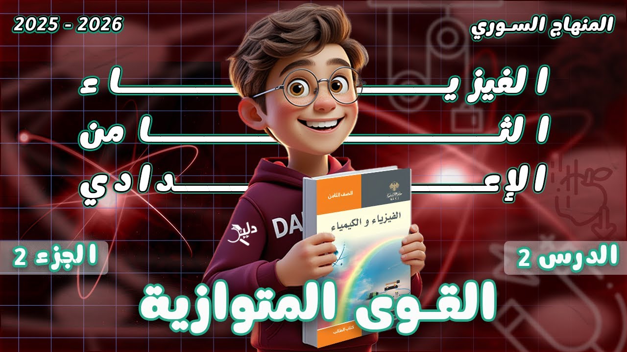 القوى المتوازية⚙️ شرح كامل ومفصل | فيزياء الصف الثامن الدرس 2️⃣ الجزء 2️⃣ الوحدة 2️⃣ المنهاج السوري