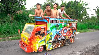 PERTAMA KALI JEMPUT RAMA KE SEKOLAH PAKE TRUK BARU!!