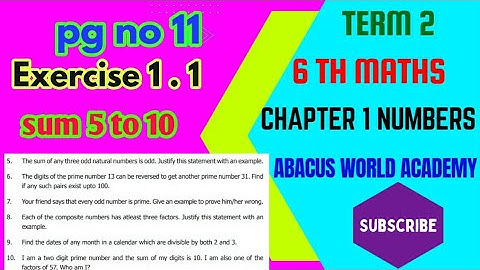 6thstd MathsTerm 2(chapter 1)Numbers-Exercise 1.1sum(5to10)-pgno 11#newedition#newsamacheersyllabus