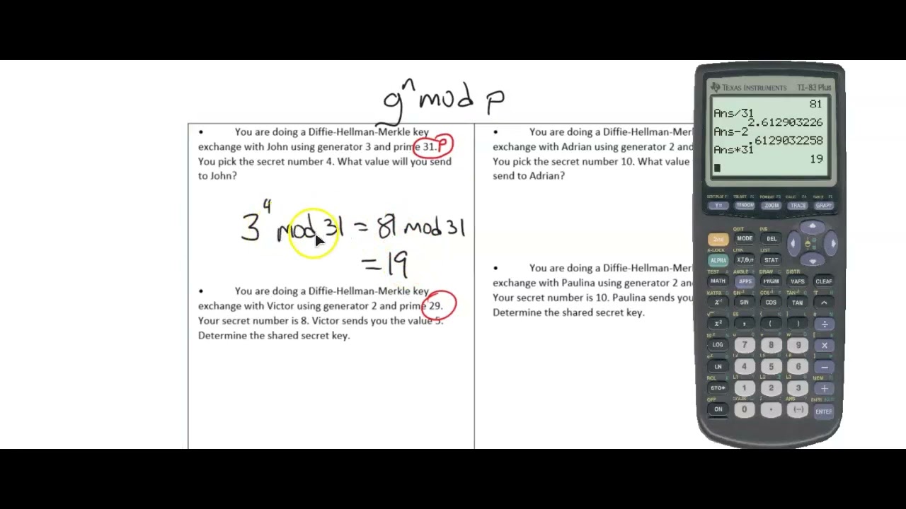 103x Cryptography LHS Diffie-Hellman-Merkle Key Exchange