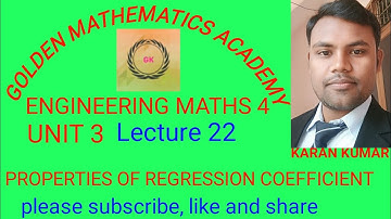 Engineering maths 4//Properties of regression coefficient