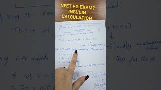 NEET PG EXAM? INSULIN DOSE CALCULATION NHI ATA HAI? EASY TRICK #neetpreparation #neet2026 #medicine