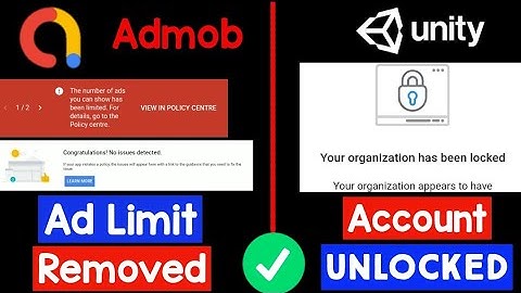 Remove Admob Ad Limit || Unity Ads Account Locked || Earn Upto $10 to $30 with Unity | 1000% working