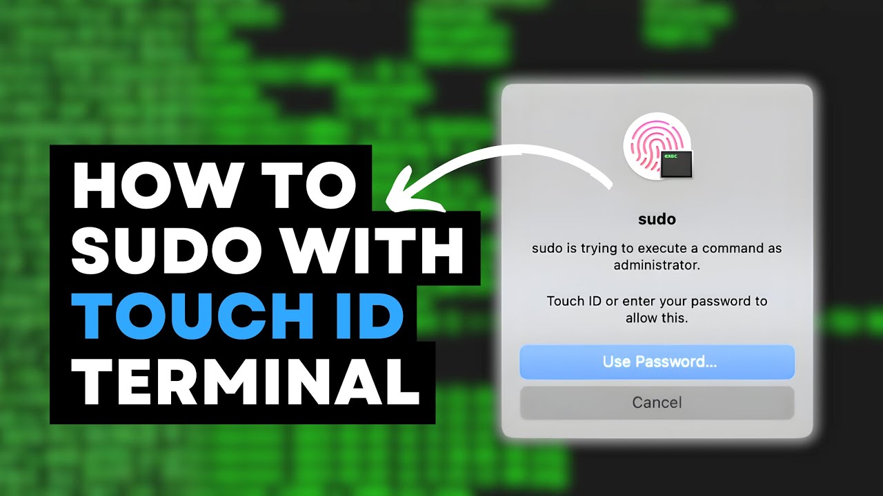 Stop typing your sudo password, use Touch ID instead! - YouTube