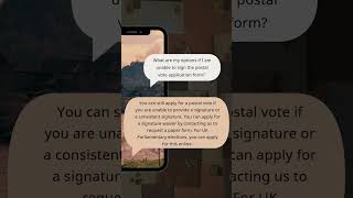 Postal Vote FAQs - Cannot Sign Postal Vote Application