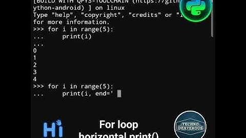 Print For Loop Horizontally #short #TechnoDexterous #python