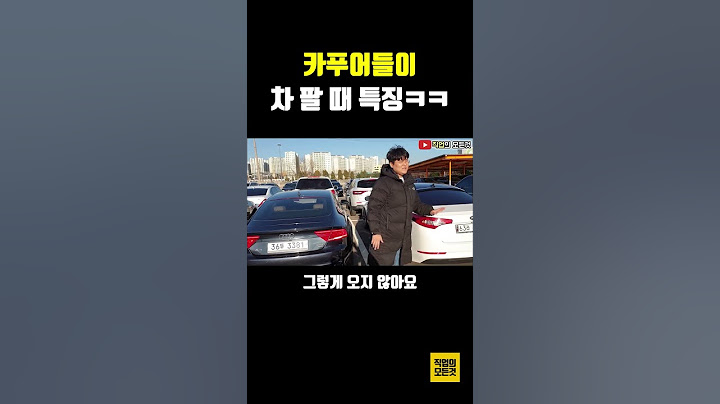 카푸어들이 차 팔 때 특징ㅋㅋㅋㅋ