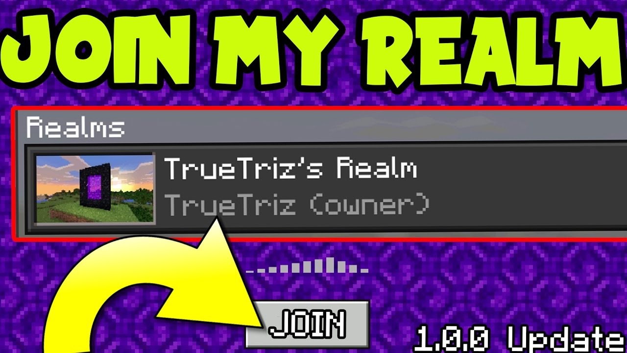 JOIN MY 1.0 REALMS SERVER!! Minecraft Pocket Edition 1.0 