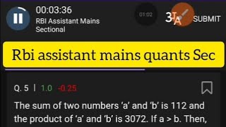 இந்த Mock score கம்மி தான்😓 | #RBIassistant #quantsMains Sec 01 #bankingexams2026
