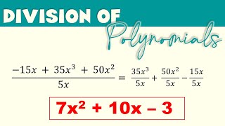 Dividing a Polynomial by a Monomial | Ms Rosette