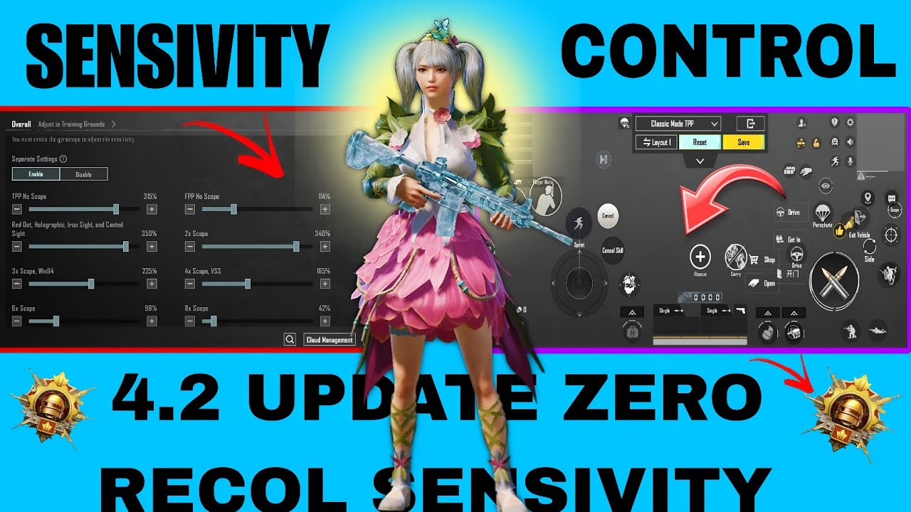 Bgmi 4.2 Update Sensitivity 🔴 | Zero Recoil Sensitivity Settings Code ✅ | 4 Finger low device 😱