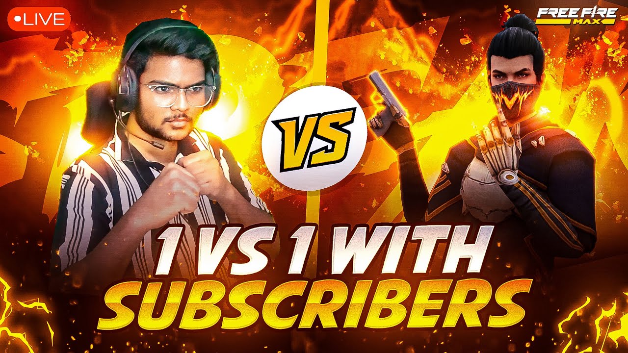 Go 8k Subscribers | 1v1 with Subscribers | Free Fire Live In Telugu ...