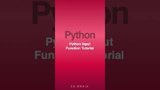 Python Input Function Tutorial #python #coding #developer #techtips