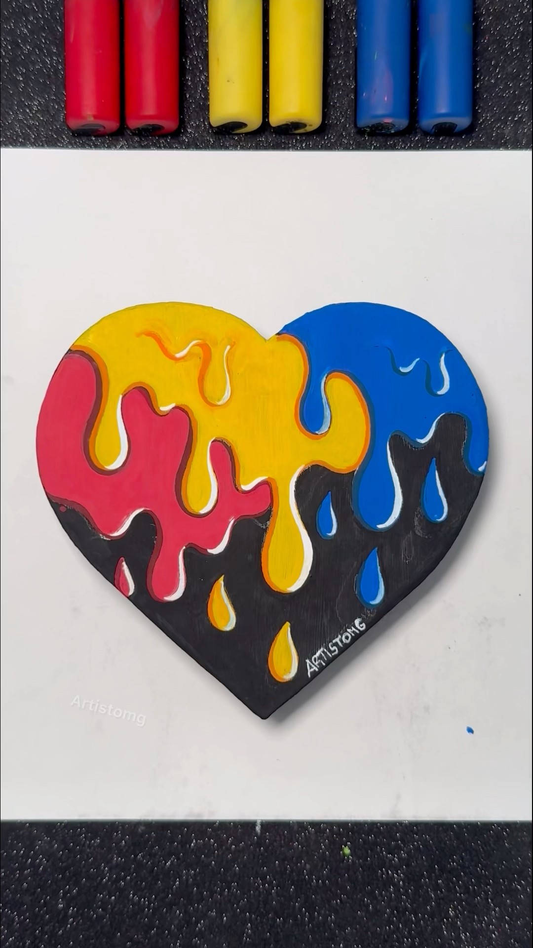 Drip Technique with Primary Colors! ?✨? #shortsart #arts #artistomg