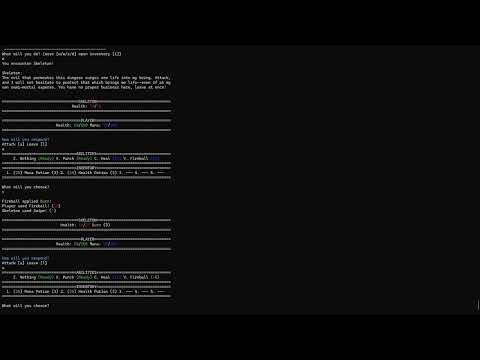 Text Based RPG/Roguelike Made in Vanilla Java
