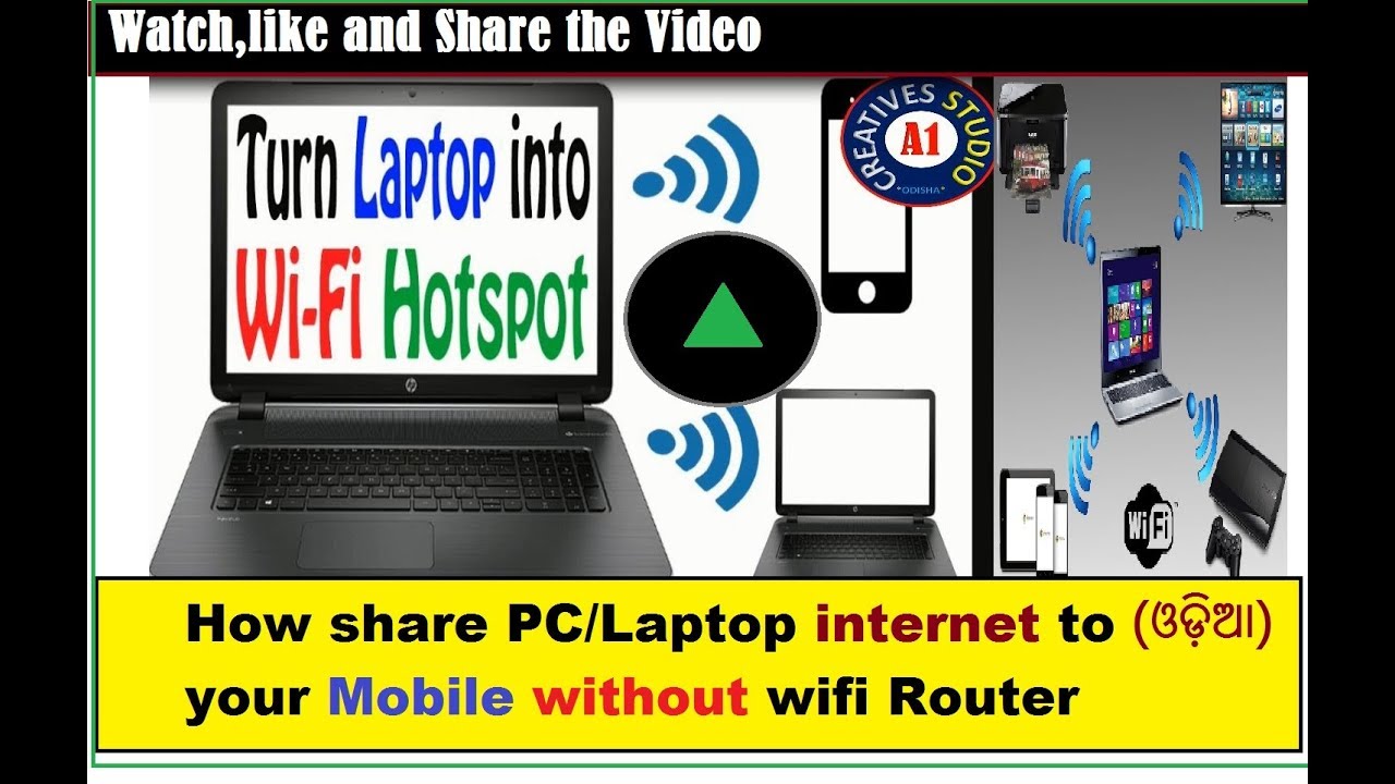 How To Share Laptop Internet To Mobile Phone Without Wifi Router Wifi