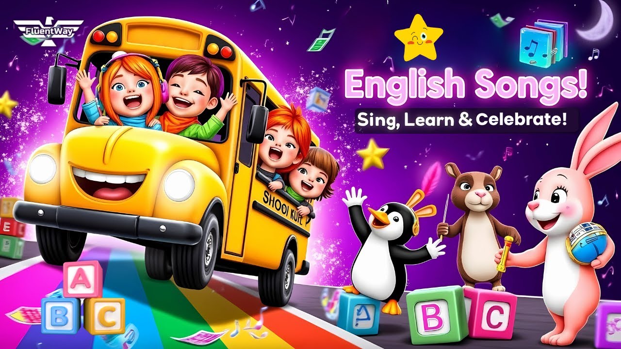 🎉 English Songs for Kids! 🌈 Sing, Learn & Celebrate! Nursery Rhymes | Fluent Way Idiomas