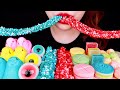 ASMR PEEPS MARSHMALLOW, EYEBALLS GUMMY, NERDS ROPE JELLY, UNICORN JELLY먹방 EATING SOUNDS MUKBANG