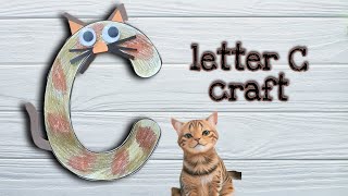 alphabet craft idea| letter C craft| making cat with letter C