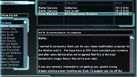 Doom 3 - Walter Connors PDA