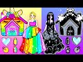 Unicorn Vs Ghost Decor New House Contest - Barbie Black And Rainbow DIY - Barbie Story &amp; Crafts