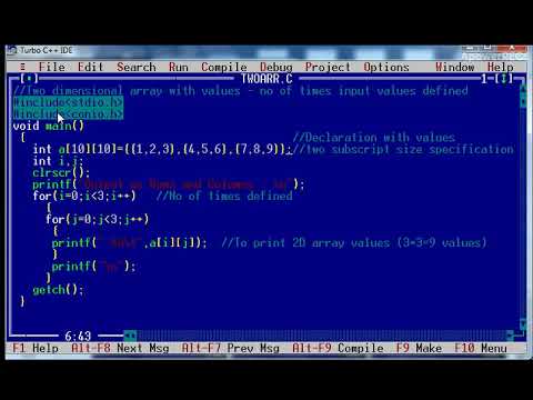 Programming in C   Two Dimensional Array with values   Tamil
