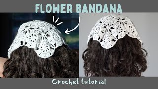 : how to crochet a flower bandana