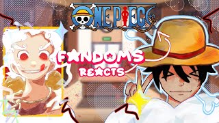 Fandoms react to ONE PIECE | WATCH IN 0.5x | Bsd Genshin Bleach OP Death note | (1/5)
