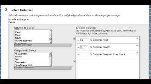 Blackboard 9.1.13: Create Weighted Column