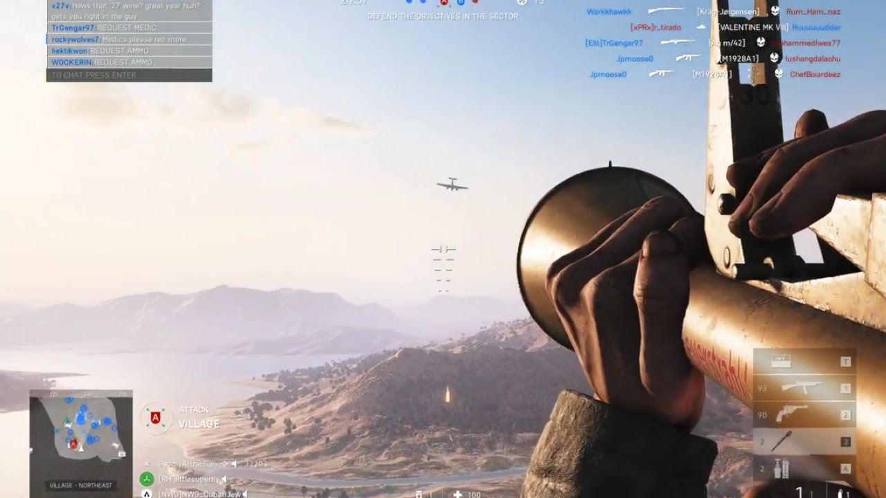 [BFV] Panzerfausting Enemy Bomber Plane While Parachuting