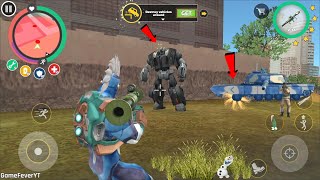 Rope Hero: Vice Town (Army Tank Puncture on Base Camp) Car Robot Lost Memories - Android Gameplay HD screenshot 2