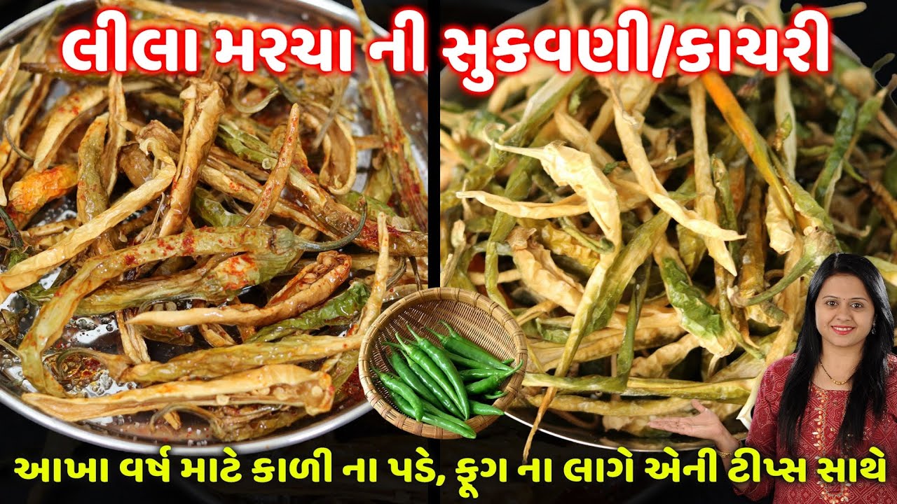 લીલા મરચાની સુકવણી/કાચરી આખું વરસ એવીજ કડક ,ફૂગ ના લાગે | Marcha Ni Sukavni | Lila Marcha Ni Kachri