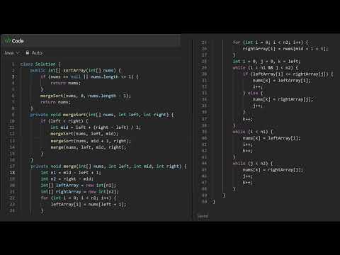 912 Sort an Array Merge Sort