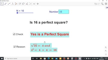 How to check if a number is a perfect square using geogebra