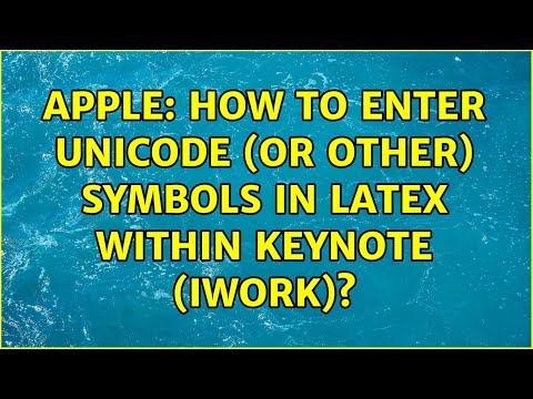 Apple: How to enter Unicode (or other) symbols in LaTeX within Keynote (iWork)?
