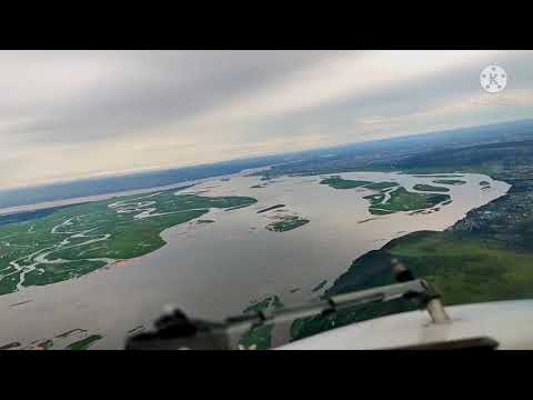 Landing approach in Brazzaville over the Congo river 2021.11.25