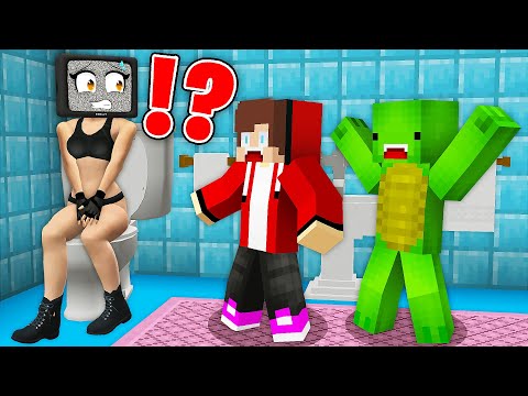 JJ and Mikey SPYING a TV WOMAN in the TOILET in Minecraft - Maizen