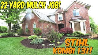 Stihl Kombi KM131R Bed Redefiner Action ► Laying 22 Yards Of Mulch For A Customer! Lawn Care Vlog